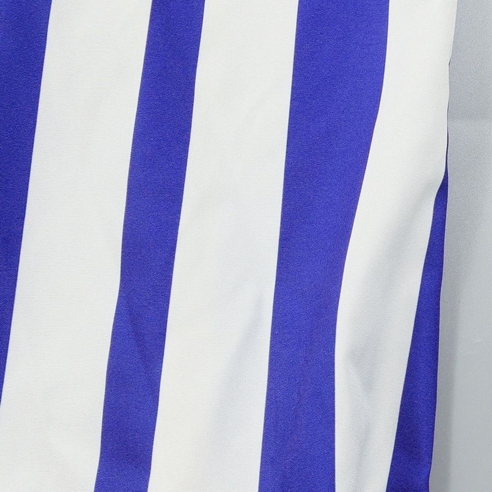 Blue and White Wrap Dress with Bishop Sleeves - Picture 3 of 6
